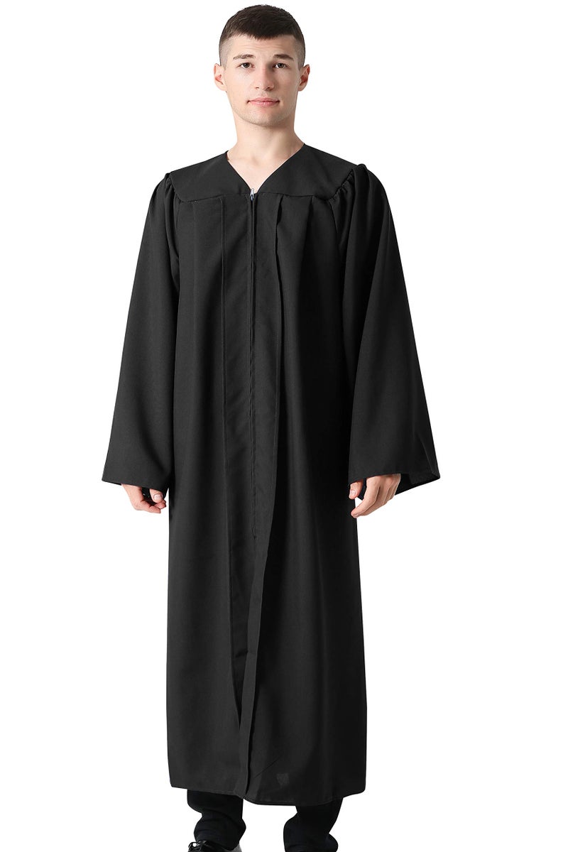 GraduationMall Unisex Matte Graduation Gown for High School & Bachelor | Choir Robes for Church | Judge Robe Costumes Black Large 51(5'6"-5'8") - Image 3